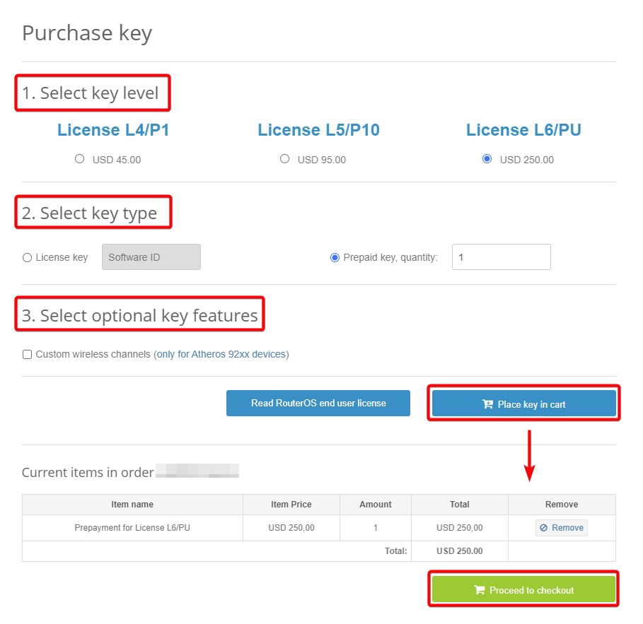 Prepaid Key Purchase